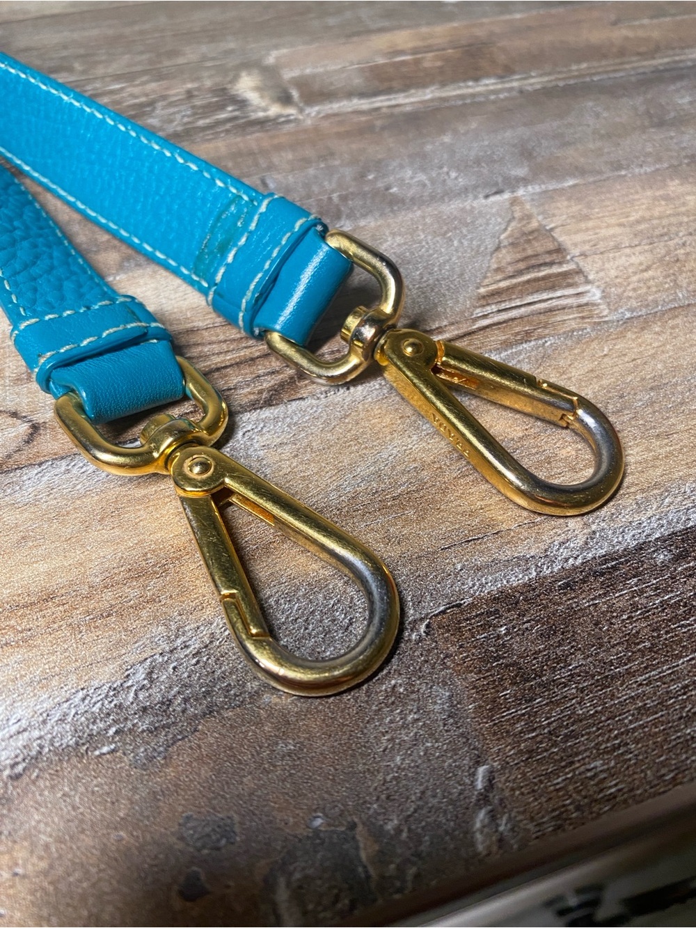 Prada Turquoise /Teal Green Leather Strap Replacement with Gold-Tone Hardware - Picture 12 of 12